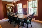 Dining table comfortably seats 8